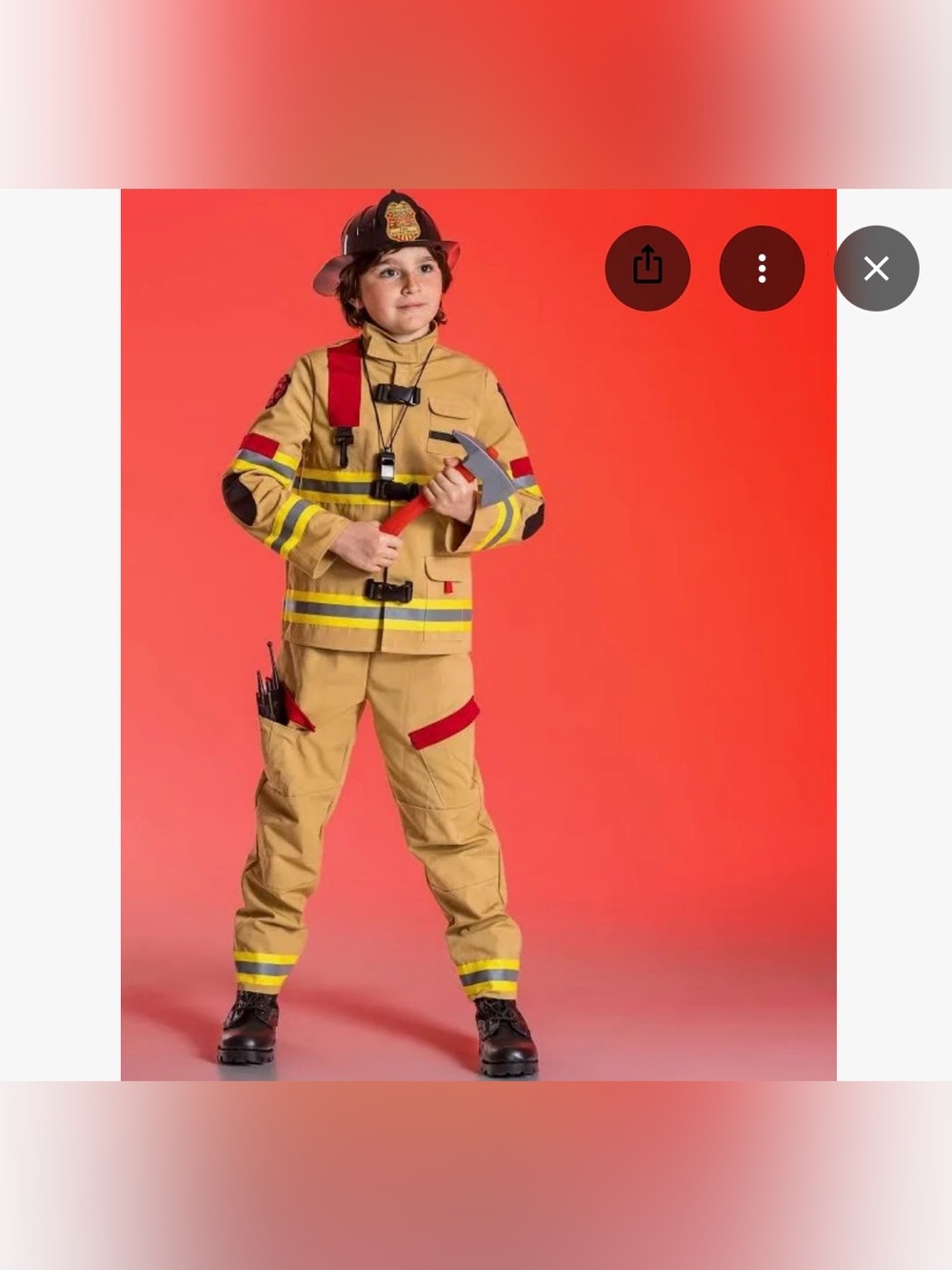 Deluxe Kids Firefighter Costume